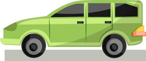 leggero verde famiglia auto vettore illustrazione su bianca sfondo.