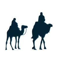 uomini equitazione cammello silhouette vettore design