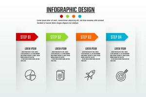 vettore Infografica design modello con icona 4 fare un passo. moderno Infografica design modello presentazione.