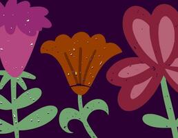 boho fiore confine cartone animato vettore illustrazione