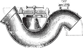 sifone otturatore S tubo di scolo di domestico e acqua piovana, Vintage ▾ e vettore