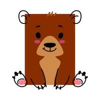 cartone animato orso animale personaggio nel matematica forma vettore