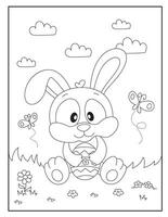 Pasqua coniglietto colorazione pagine per bambini vettore