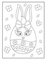 Pasqua uovo colorazione pagine per bambini vettore