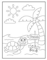 tartaruga colorazione pagine per bambini vettore