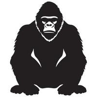 un' nero silhouette gorilla animale vettore