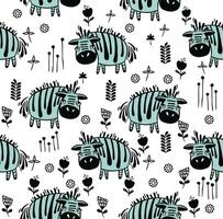 zebra senza soluzione di continuità modello su arancia sfondo, estate bambini e asilo tessuto tessile Stampa. vettore