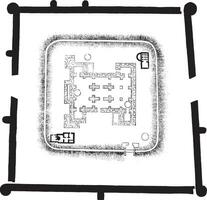 carta geografica di castrum, giublains, Mayenne, Vintage ▾ incisione. vettore