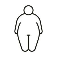 obeso corpo di persona obeso Grasso linea icona. Grasso figura e grande dimensione uomo. vettore schema illustrazione