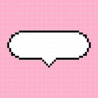 pixel ovale dialogo scatola su un' rosa scacchi sfondo. illustrazione nel il stile di un 8 bit retrò gioco, controllore, carino telaio per iscrizioni. vettore