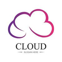 nube pendenza logo. nube e freccia concetto. il branding per inizio su, agenzia, app, Software, Banca dati, ospitando, informatica, server, eccetera. premio vettore logo modello design