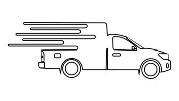 silhouette Raccogliere camion. veloce spedizione consegna piatto icona per trasporto. vettore illustrazione