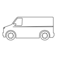 furgone auto lato Visualizza icona su bianca sfondo. di moda pieno icone a partire dal trasporto. vettore illustrazione