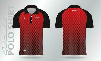astratto rosso e nero polo camicia modello modello design per sport uniforme vettore