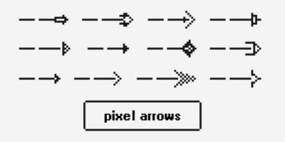 pixel icone, segni, freccia simboli per interfaccia disegno, ragnatela disegno, applicazioni, presentazioni e tanto Di Più vettore