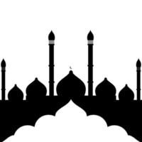 disegno dell'illustrazione della moschea nera. modello di sfondo islamico vettore
