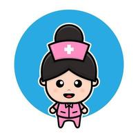 simpatico personaggio dei cartoni animati infermiera vettore