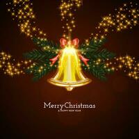 allegro Natale Festival elegante elegante sfondo con d'oro campana vettore