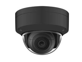 telecamera cctv rotonda nera su sfondo bianco vettore