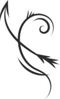 semplice nero e bianca tatuaggio schizzo di oroscopo cartello Sagittario vettore illustrazione su bianca sfondo