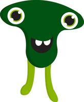 sorridente verde mostro con verde occhi vettore illustrazione su bianca sfondo