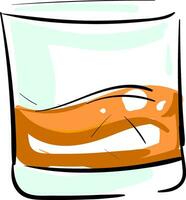 whisky tiro nel bicchiere illustrazione colore vettore su bianca sfondo