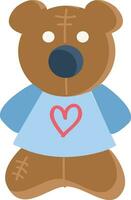 clipart di un' carino poco orsacchiotto orso nel blu costume vettore o colore illustrazione