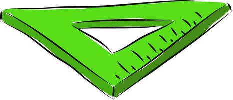 verde triangolo righello illustrazione vettore su bianca sfondo