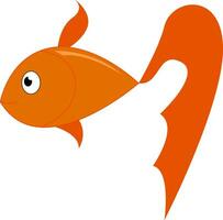 un' carino giallo pesce con un' lungo e bellissimo coda è nuoto subacqueo vettore colore disegno o illustrazione