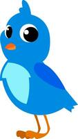 un' carino poco piccolo uccello con blu piume e arancia conto vettore colore disegno o illustrazione