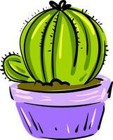 pittura di cactus pianta nel viola fiore pentola fornisce extra stile per il spazio occupato vettore colore disegno o illustrazione