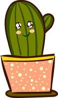 bellissimo banda stampato cactus pianta nel un' rosa pentola vettore colore disegno o illustrazione