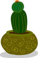 un' bellissimo interno decorazione pianta di cactus con un' fiore a suo superiore fornisce extra stile per il spazio occupato vettore colore disegno o illustrazione