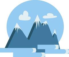 blu neve coperto montagna vettore o colore illustrazione