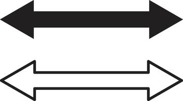 Doppio freccia icona impostato nel Due stili isolato su bianca sfondo . vettore illustrazione