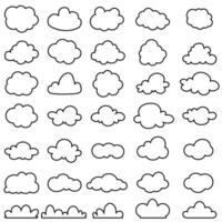 giocattolo nube icona vettore impostare. bambino nuvole illustrazione cartello collezione. nube simbolo o logo.