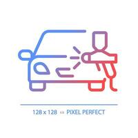 2d pixel Perfetto pendenza auto dipingere icona, isolato vettore, magro linea illustrazione che rappresentano auto servizio e riparazione. vettore