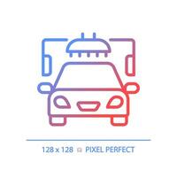 2d pixel Perfetto pendenza auto lavare icona, isolato vettore, magro linea illustrazione che rappresentano auto servizio e riparazione. vettore
