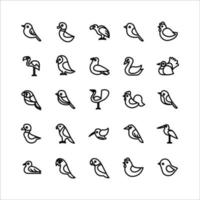 set di icone di uccelli linea vettoriale per sito Web, app mobile, presentazione, social media.