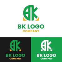 lettera iniziale bk bk kb modello di progettazione del logo del cerchio vettore