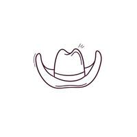 mano disegnato illustrazione di cowboy cappello icona. scarabocchio vettore schizzo illustrazione