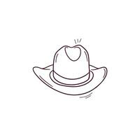 mano disegnato illustrazione di cowboy cappello icona. scarabocchio vettore schizzo illustrazione