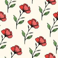 moderno vettore seamles floreale pattern.fashionable modello.mano disegnato unico print.rosso papaveri