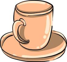 tazza di caldo caffè, illustrazione, vettore su bianca sfondo