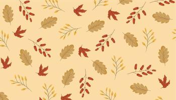 illustrazione semplice e moderna del fondo delle foglie di autunno vettore