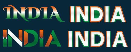 India testo stile effetto, 26 gennaio, repubblica giorno, indiano indipendenza giorno tema, vettore, indiano bandiera sfondo, vettore