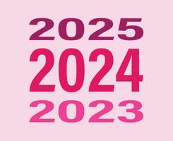 2024 contento nuovo anno astratto rosa grafico design vacanza vettore logo simbolo illustrazione