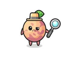 la mascotte del simpatico pluot come detective vettore