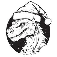 divertente inverno personaggio Drago Santa con Natale i regali. vettore