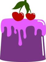 un' viola gelatina con ciliegia condimenti, vettore o colore illustrazione.